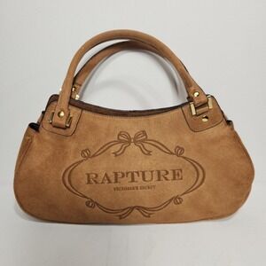 Victoria Secrets Rapture Brown Faux Suede Shoulder Bag‎